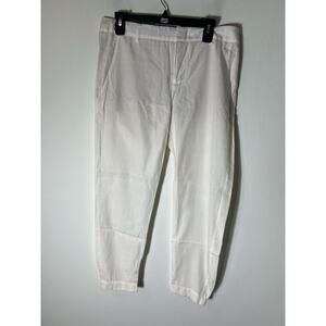 Vince Cream Flat Front Loose Fit Leasure Slacks With Elastic Ankles Sz 8